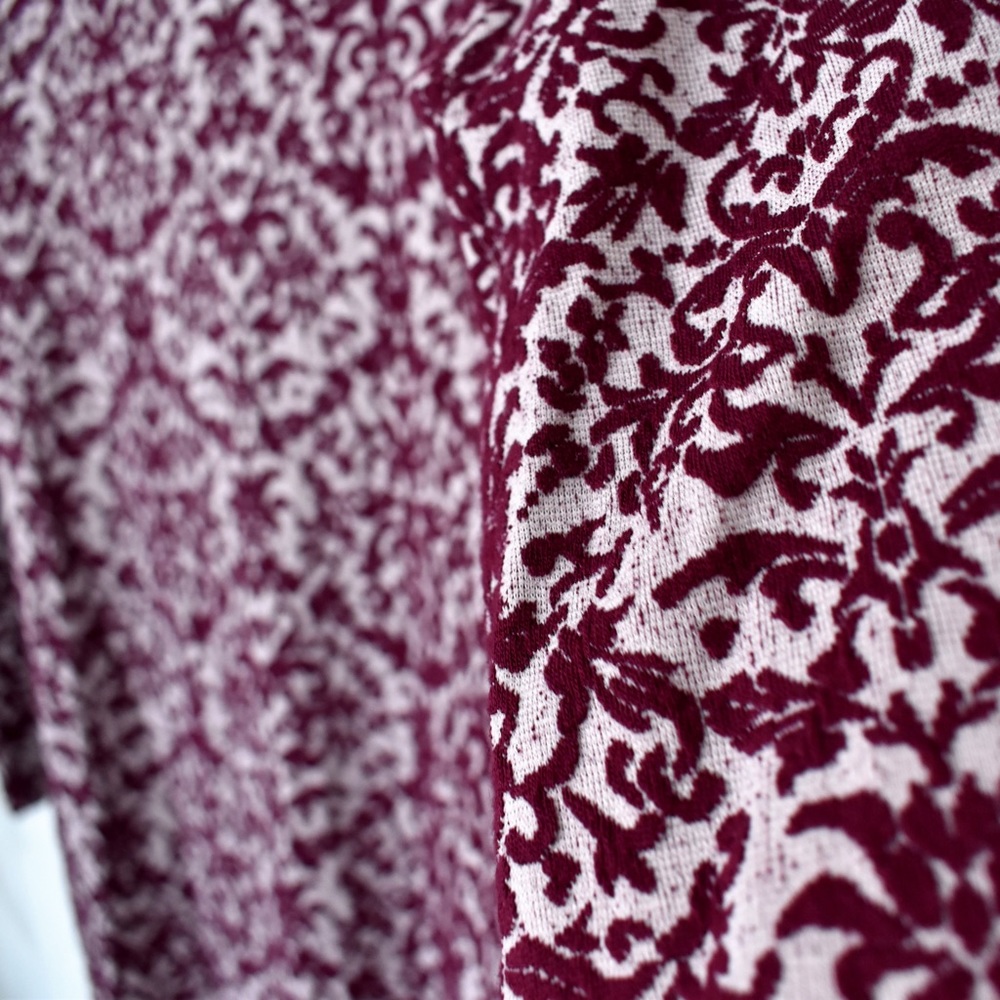 Xhilaration Fitted Patterned Dress | Maroon - Picture 5 of 8